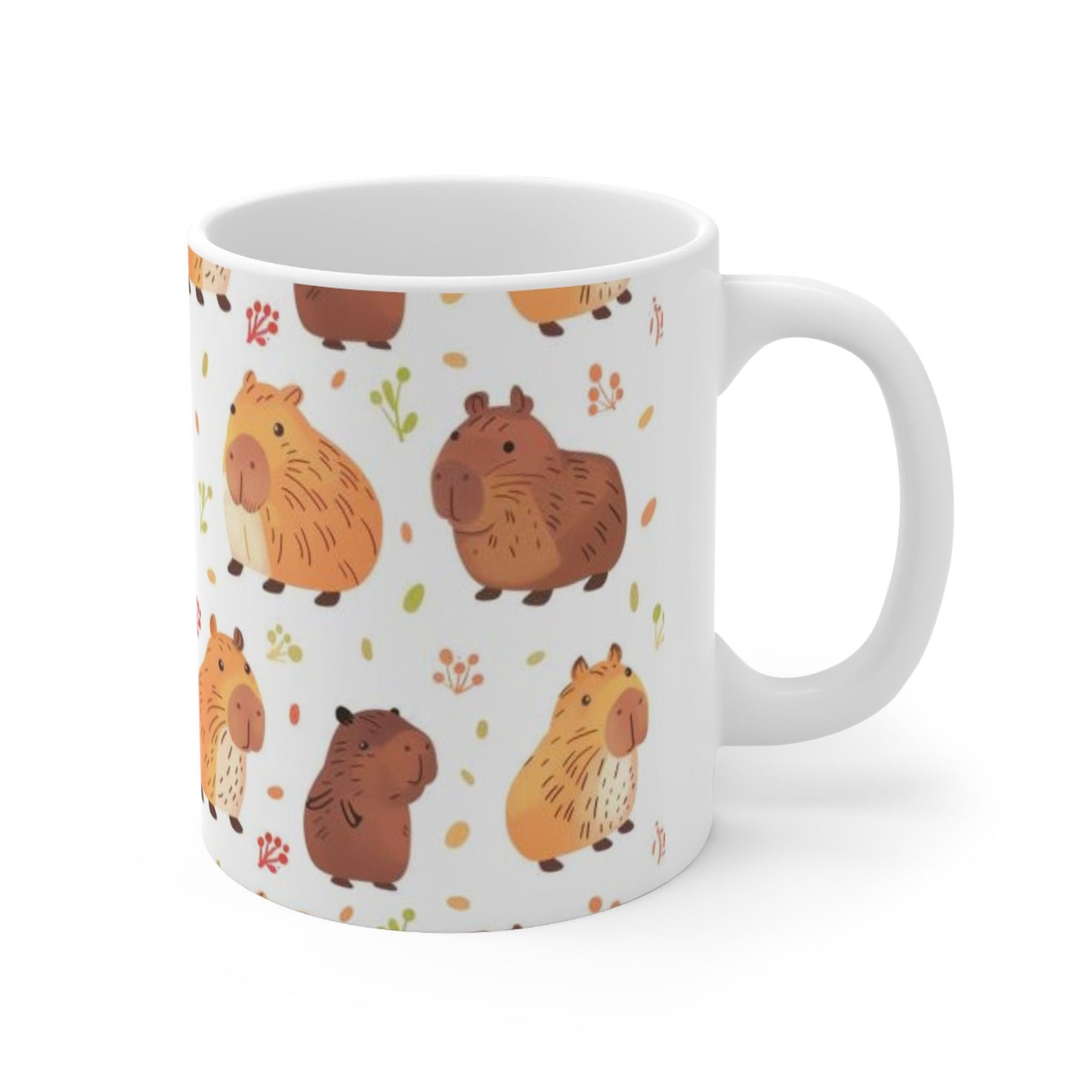 Capybara Print Mug in Chibi Kawaii Style
