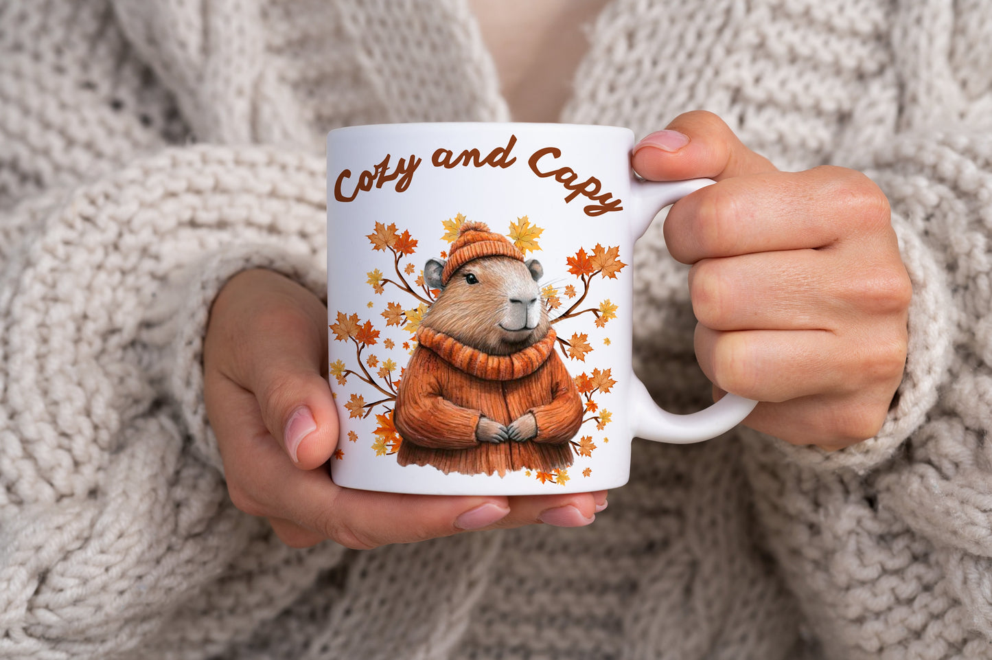 Adorable Capybara Cozy and Capy Mug