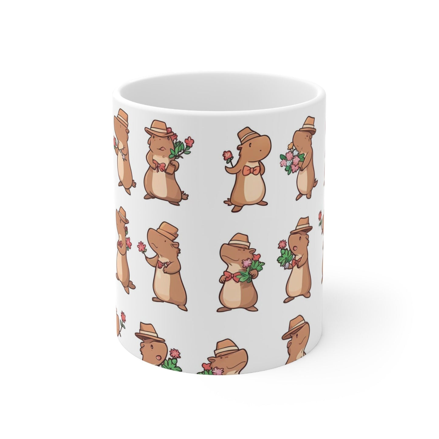Gentlemen Capybara Print 11oz Ceramic Mug