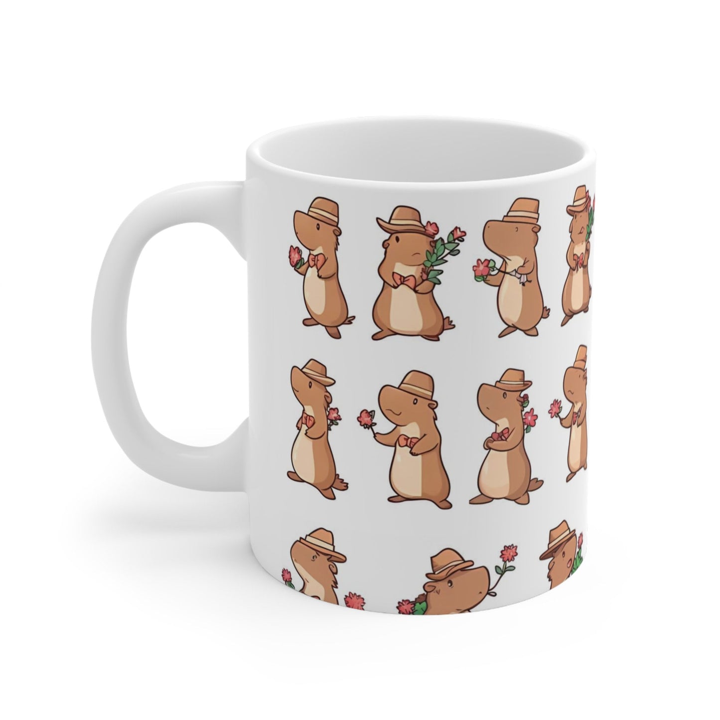 Gentlemen Capybara Print 11oz Ceramic Mug