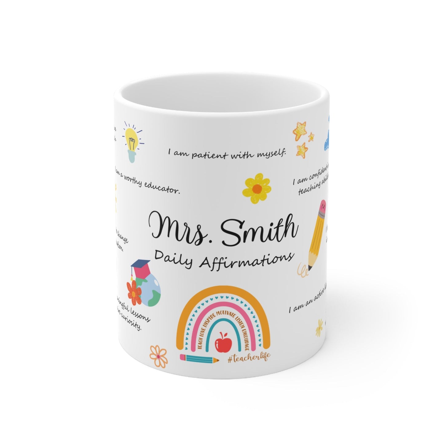 Personalized Teacher Positive Affirmations Mug