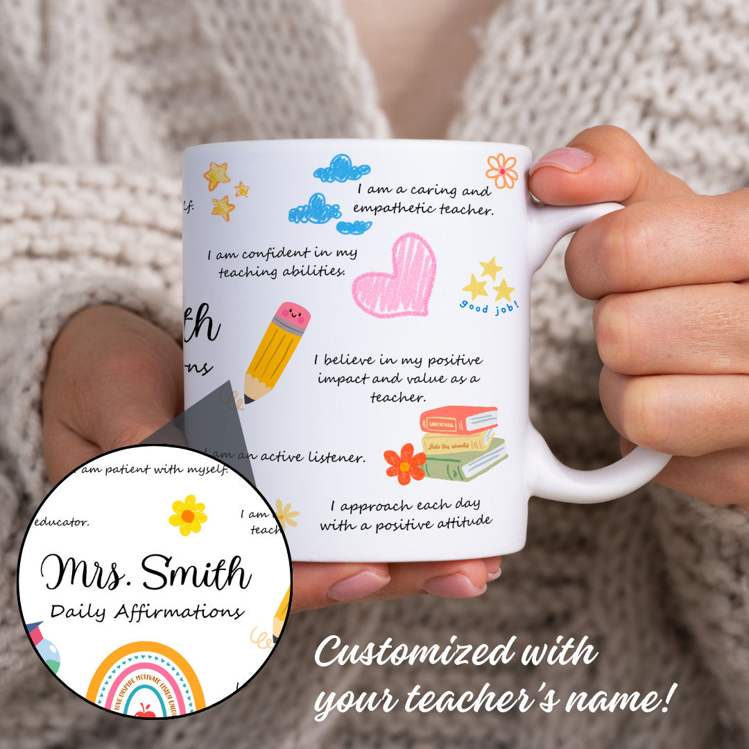 Personalized Teacher Positive Affirmations Mug