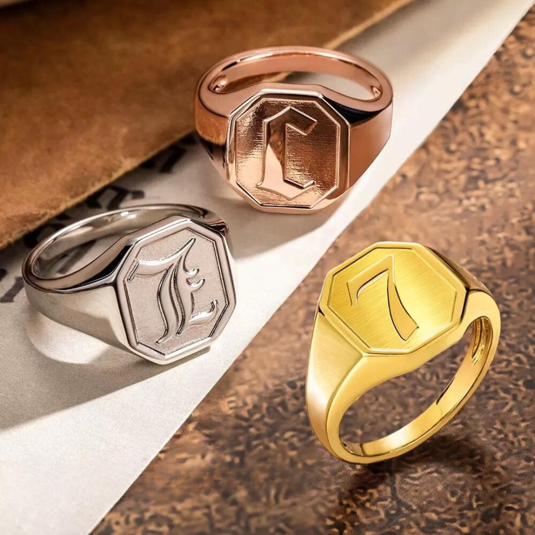Personalized Initial Signet Ring
