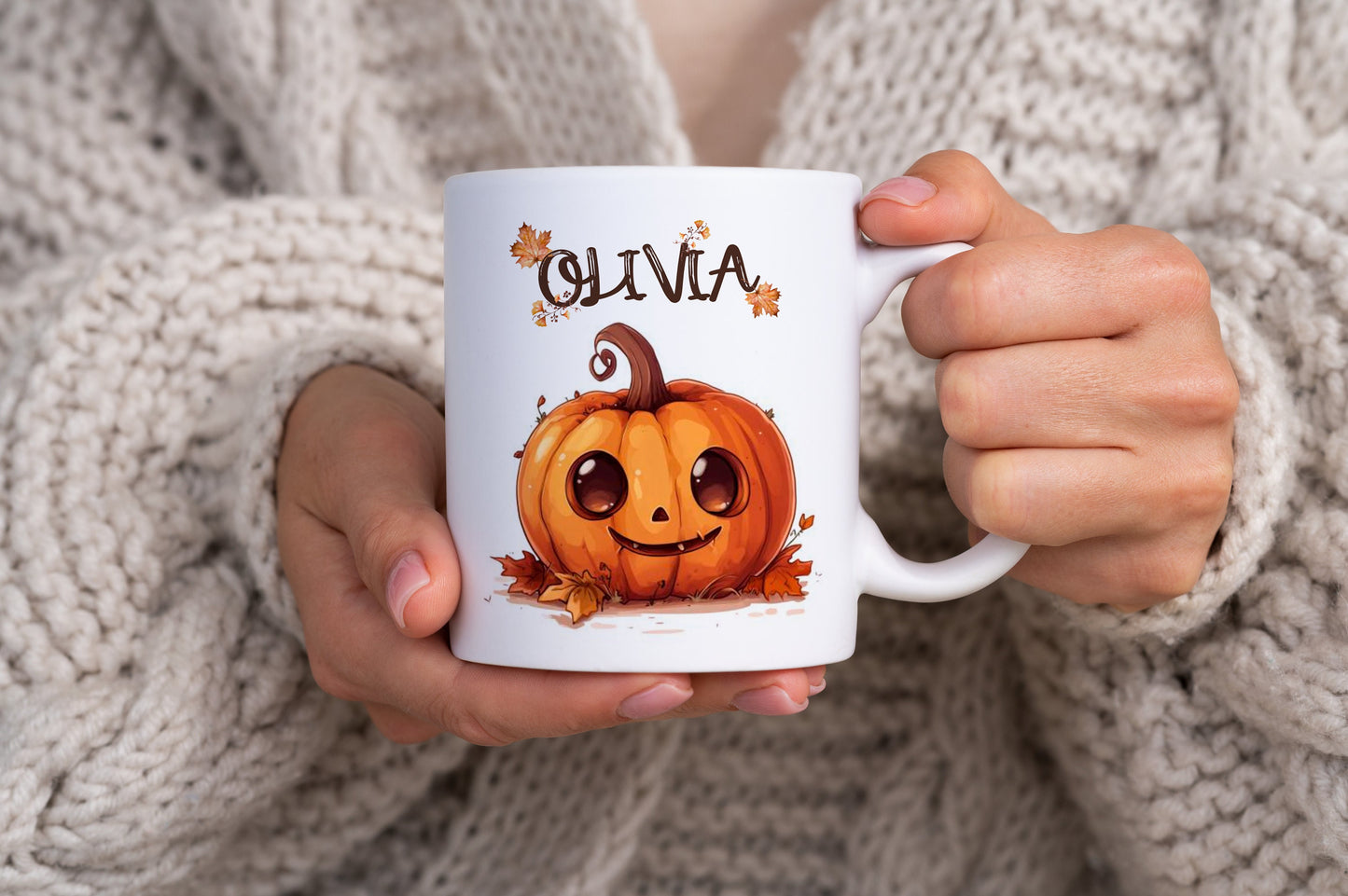 Personalized Cute Spooky Pumpkin Mug