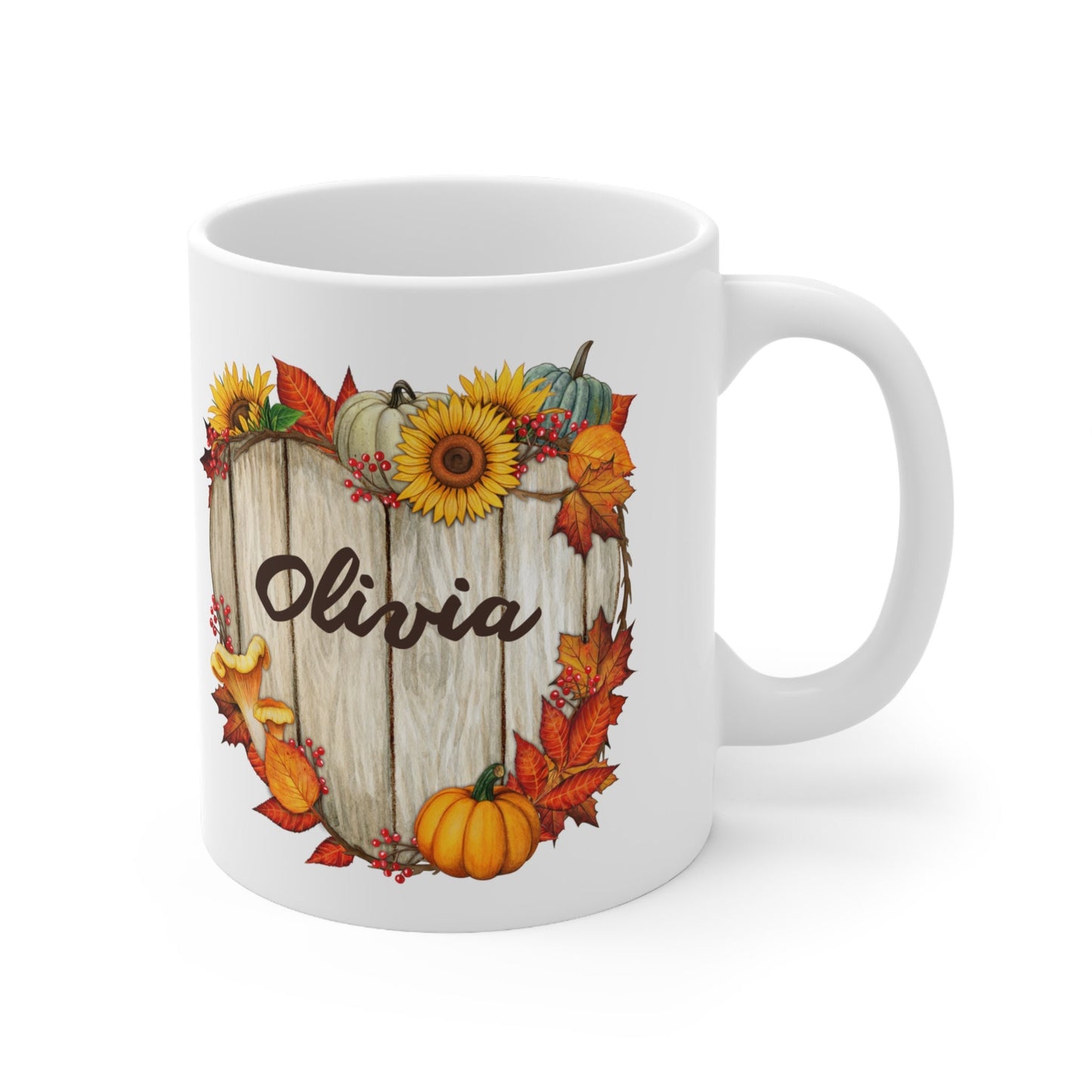 Custom Name Autumn Pumpkin Mug