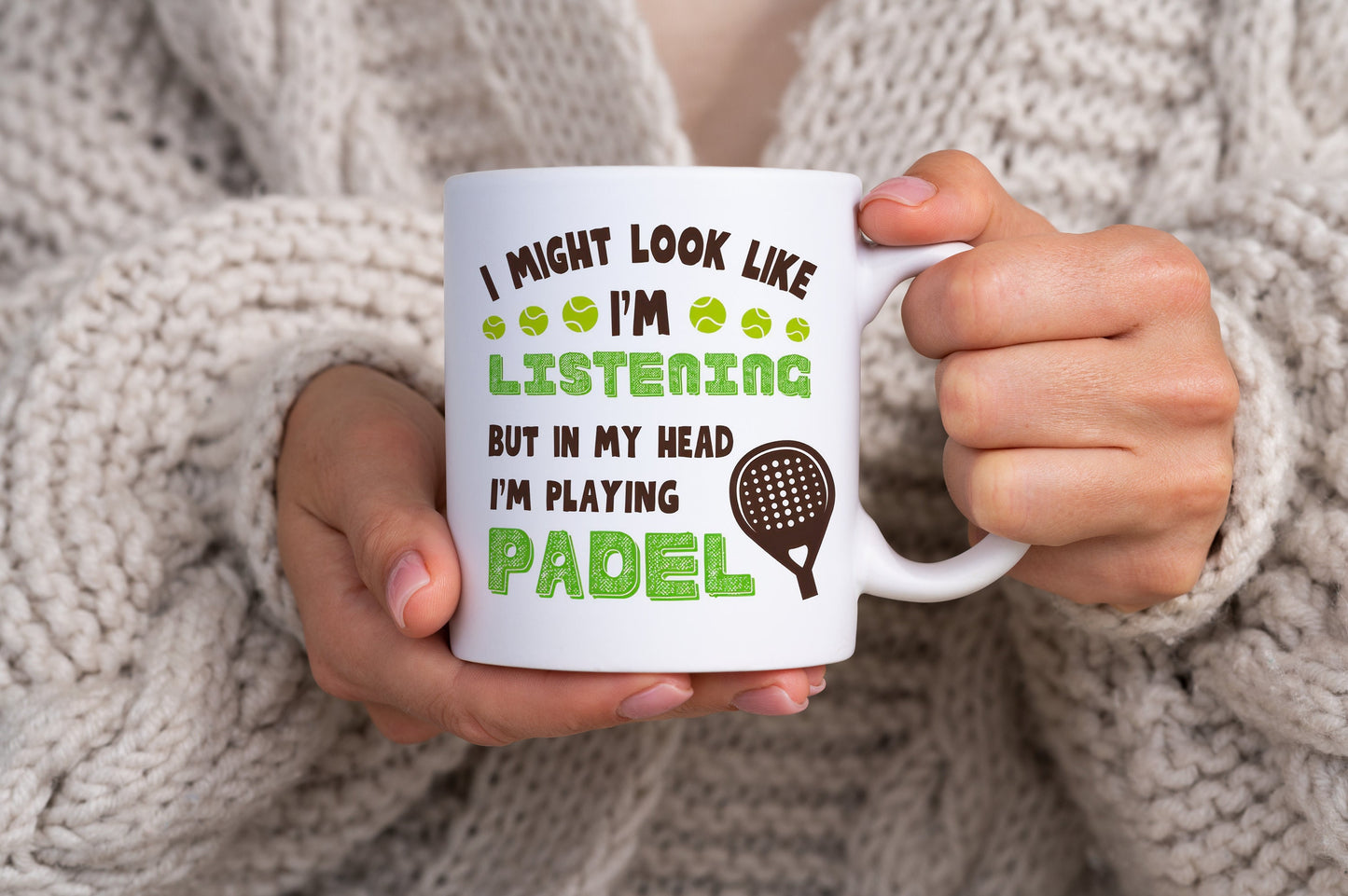 'I Might Look Like I am Listening But In My Head I Am Playing Padel' 11oz Ceramic Mug