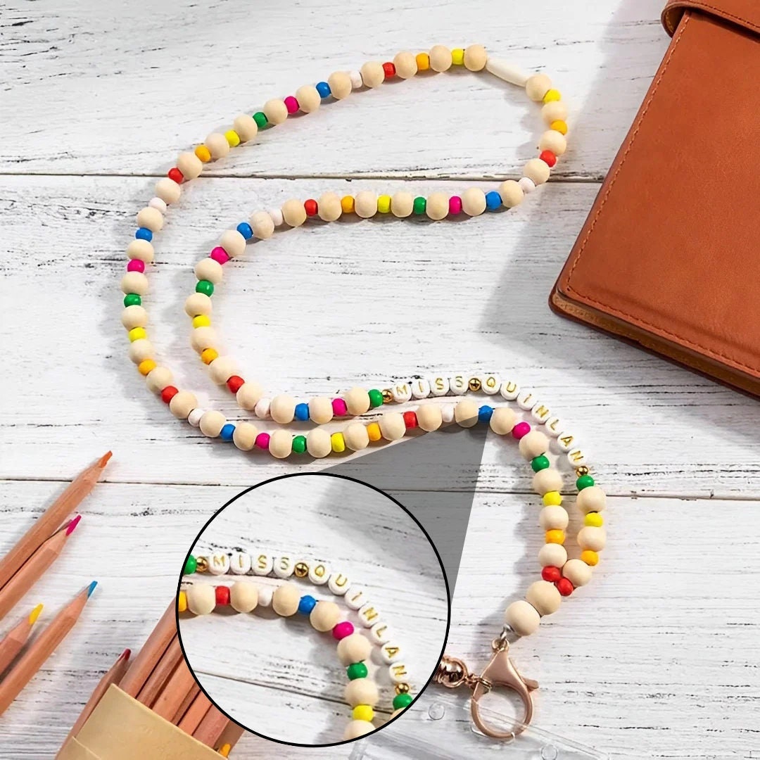 Personalized Bohemian Beaded Lanyard