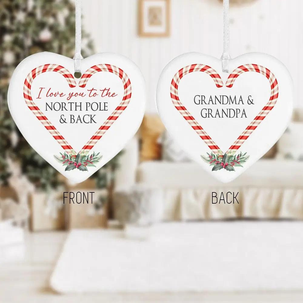 Personalized Candy Cane Heart Ornament