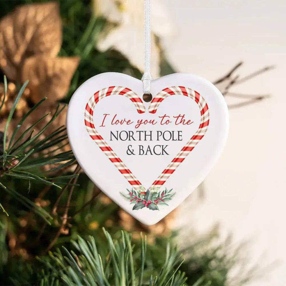 Personalized Candy Cane Heart Ornament
