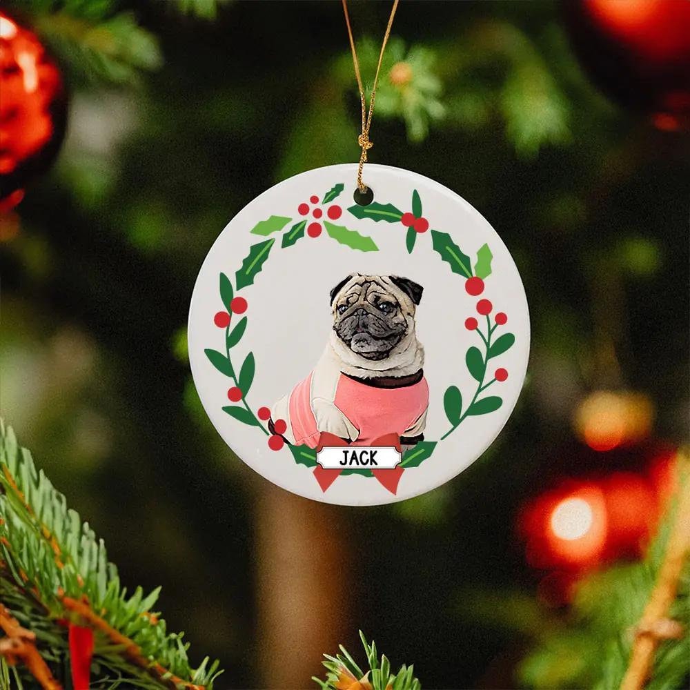 Custom Christmas Pet Portrait Ornament