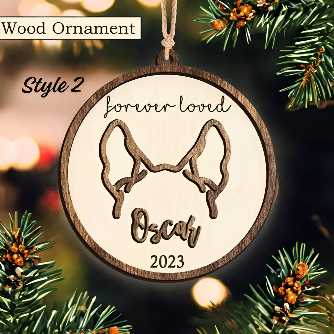 Personalized Dog Ear Ornament