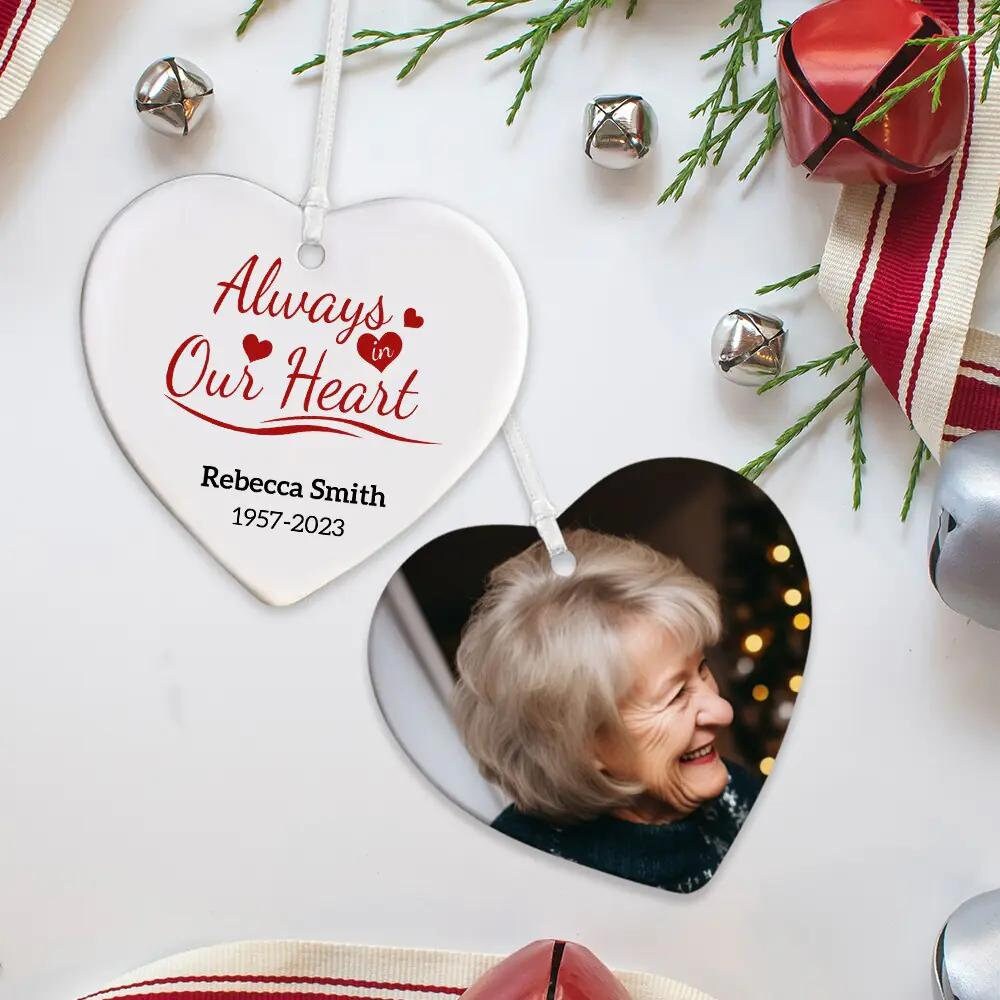 Custom Photo, Name + Year Christmas Tree Decoration