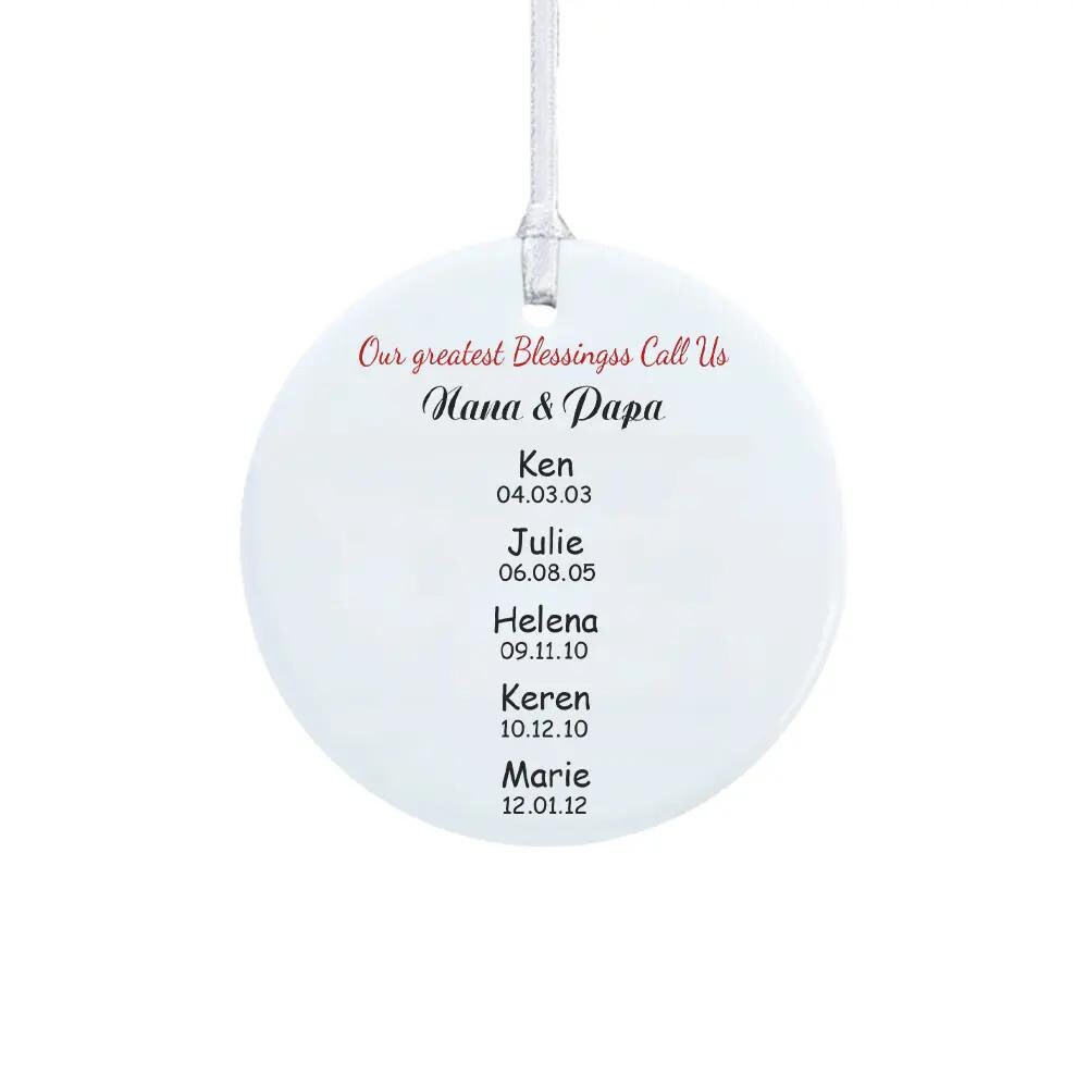 Custom Names & Photo Ceramic Christmas Tree Hanging Decoration