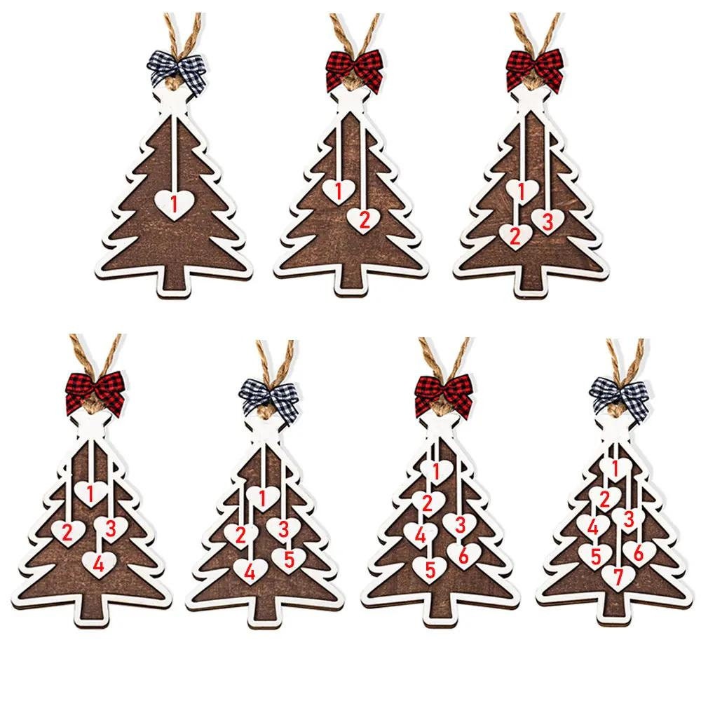 Custom Names Wooden Christmas Tree Ornament