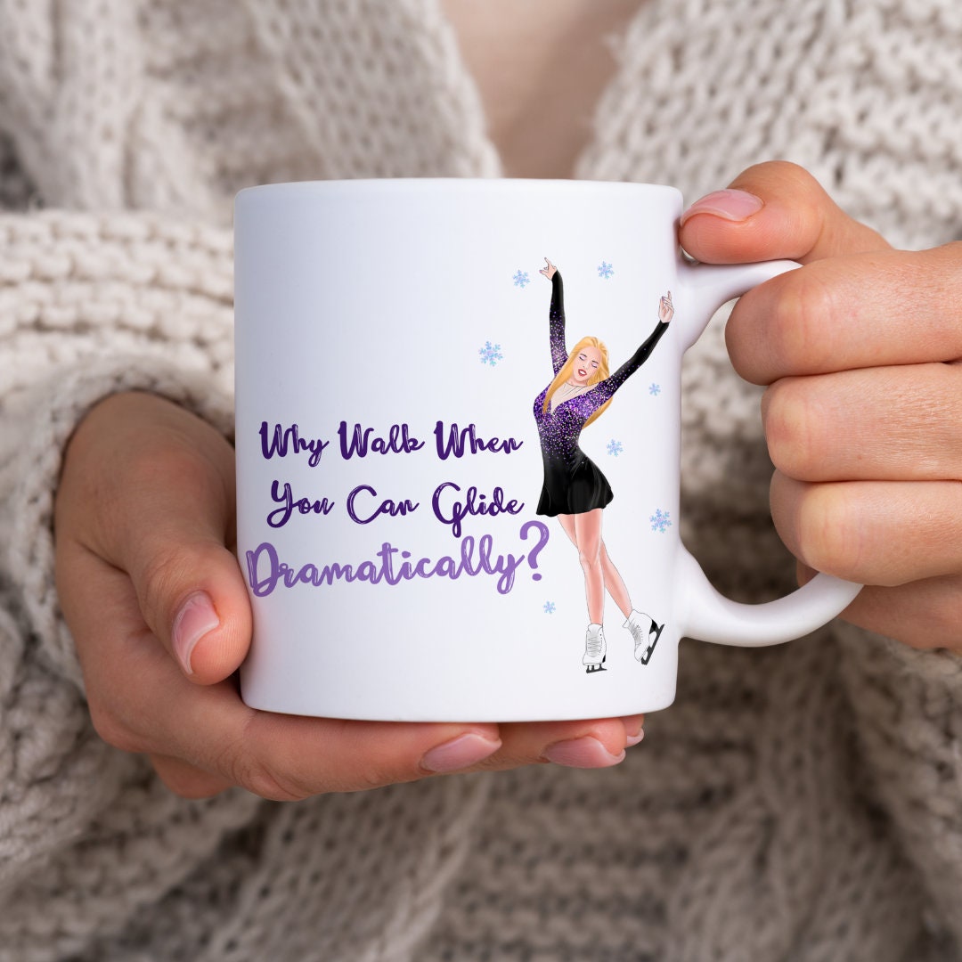 Glide Dramatically (Blonde) Ice Skating Themed 11oz Ceramic Mug