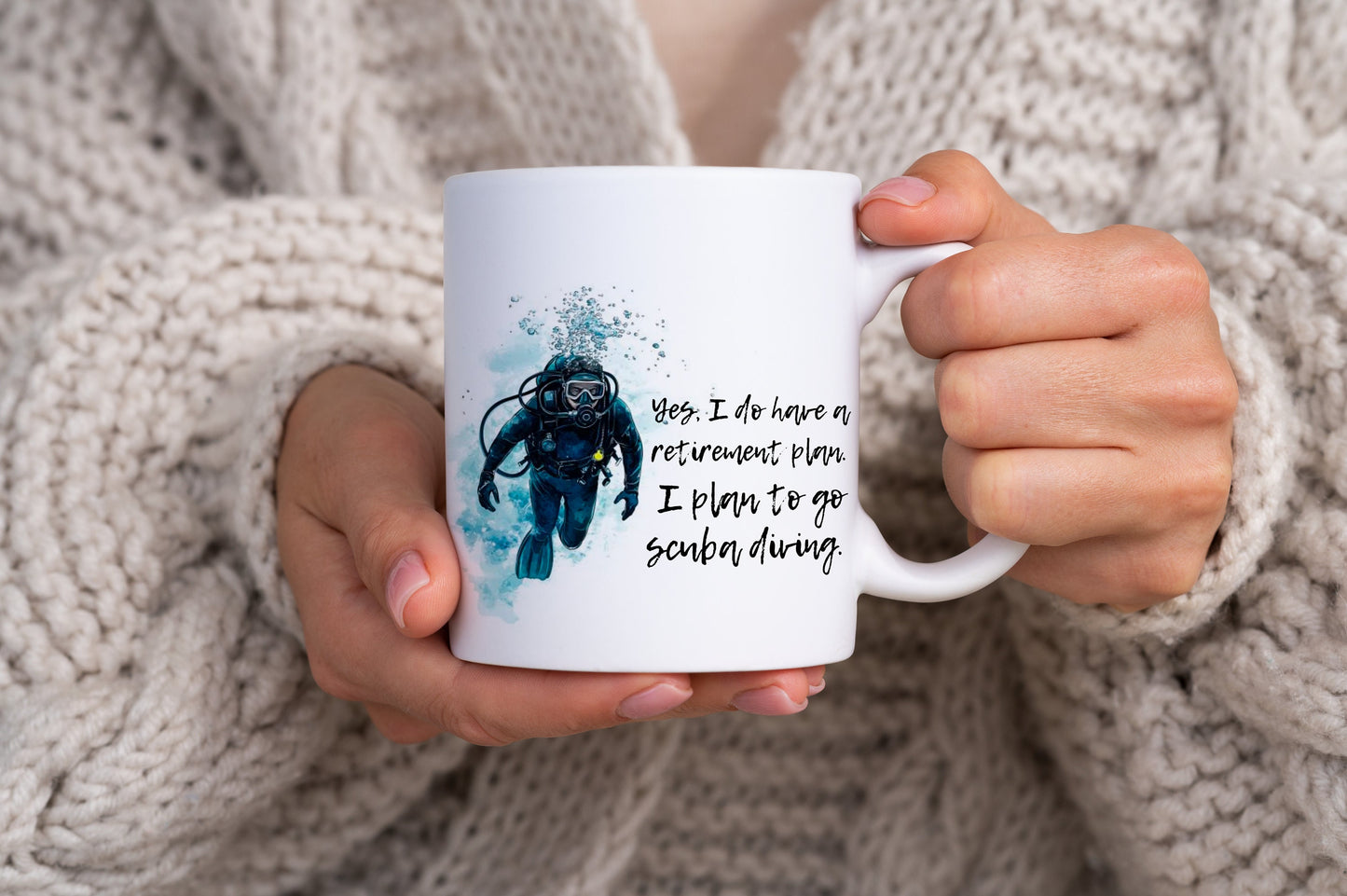 Scuba Diver Retirement Plan Themed 11oz Ceramic Mug