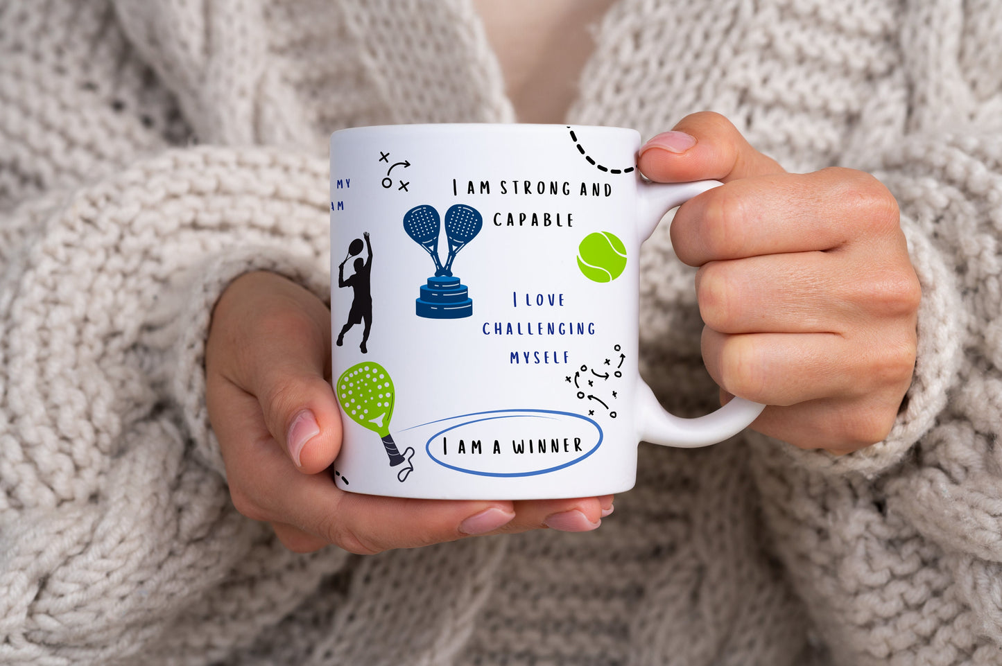 Padel Player Inspirational Affirmations Mug