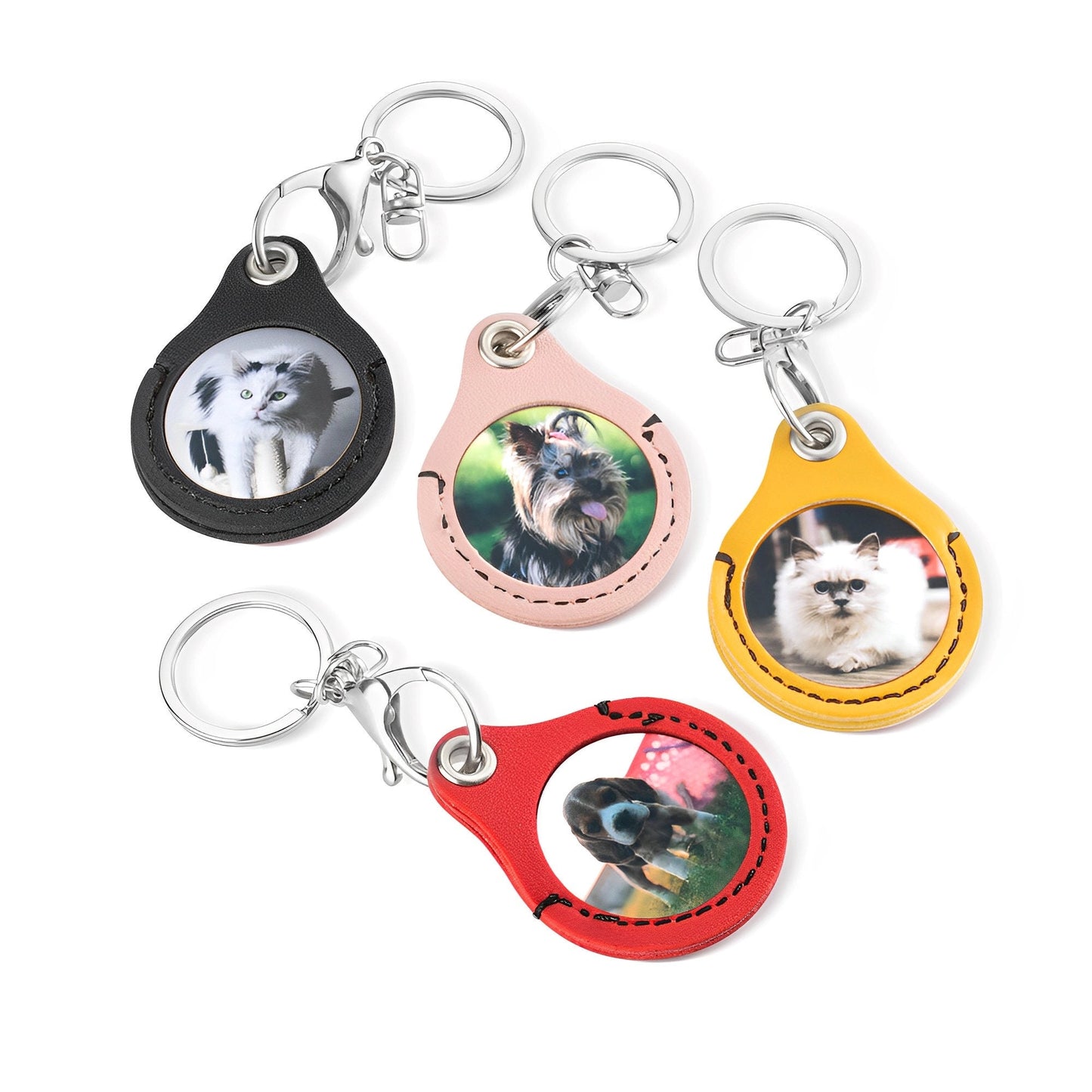 Personalized Pet Photo Leather Keychain