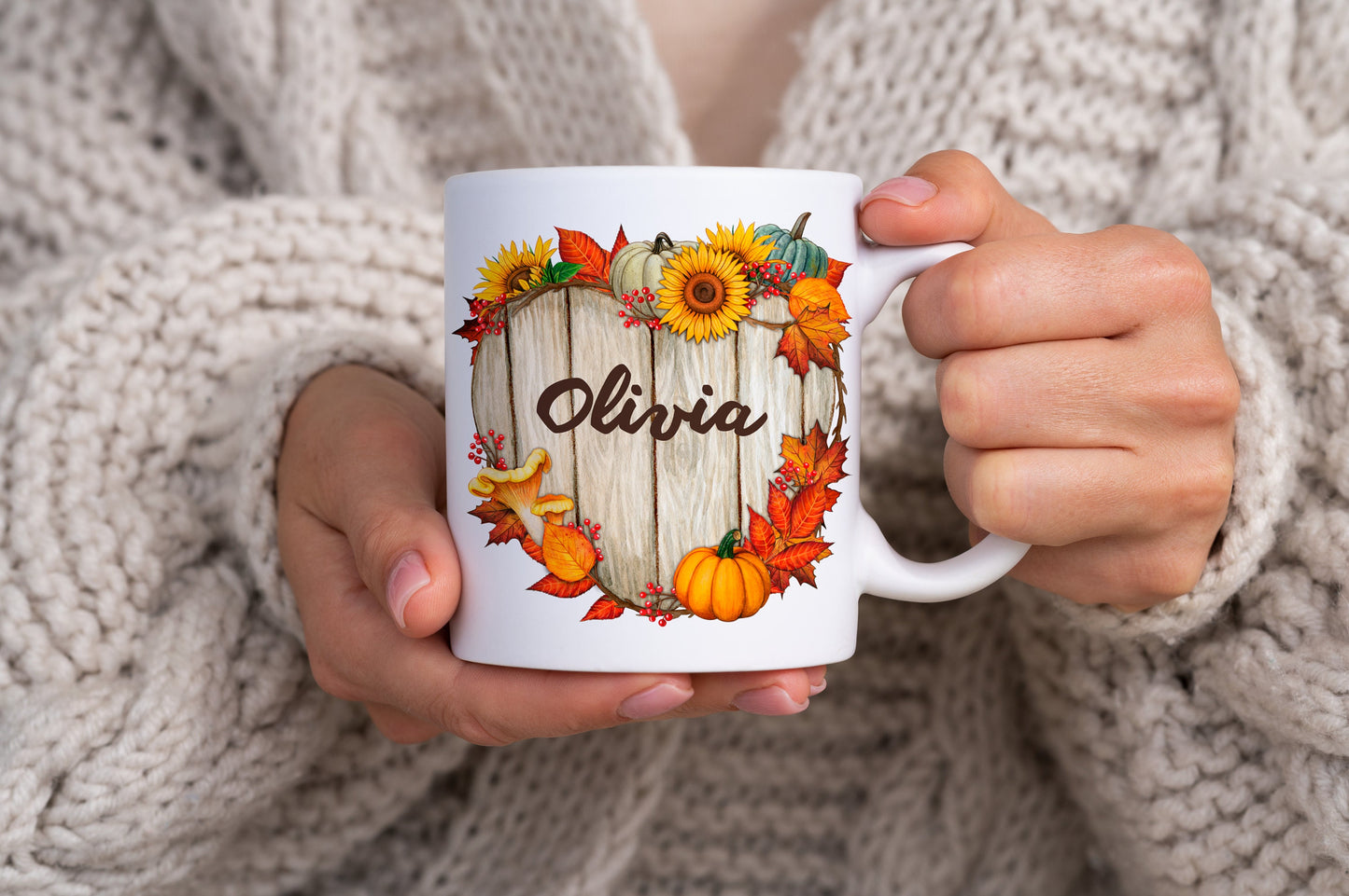 Custom Name Autumn Pumpkin Mug