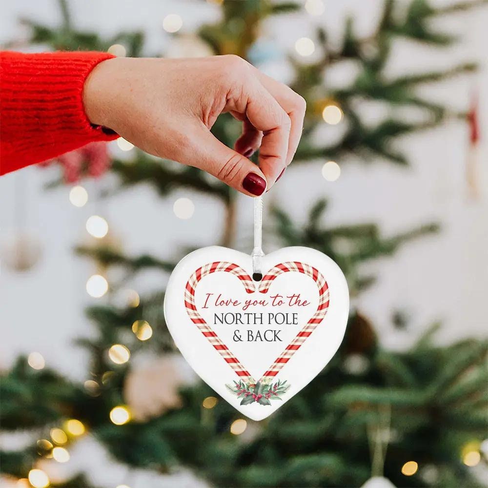 Personalized Candy Cane Heart Ornament