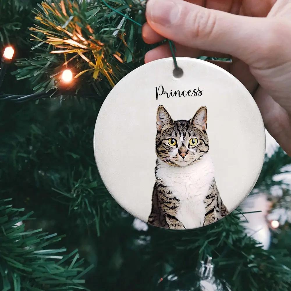Custom Christmas Pet Portrait Ornament