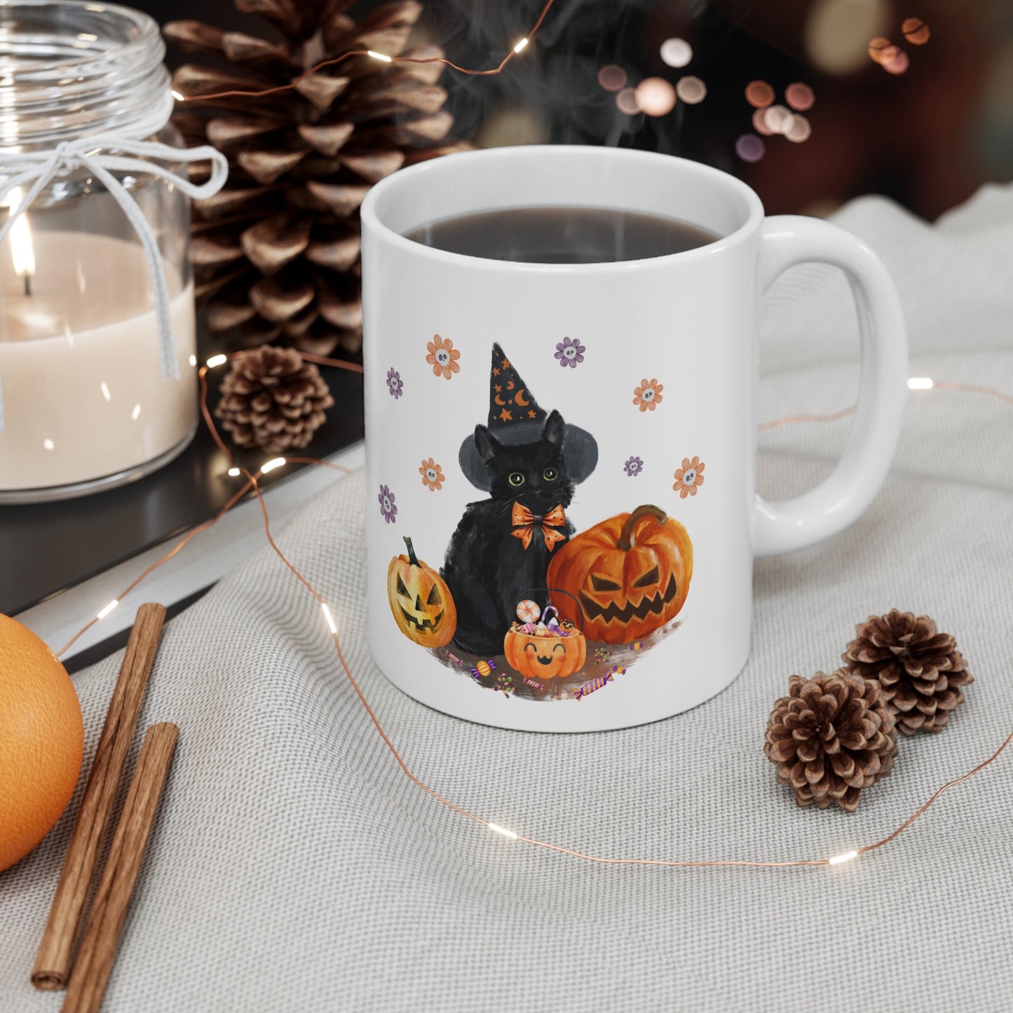 Halloween Black Cat Spooky Season Mug