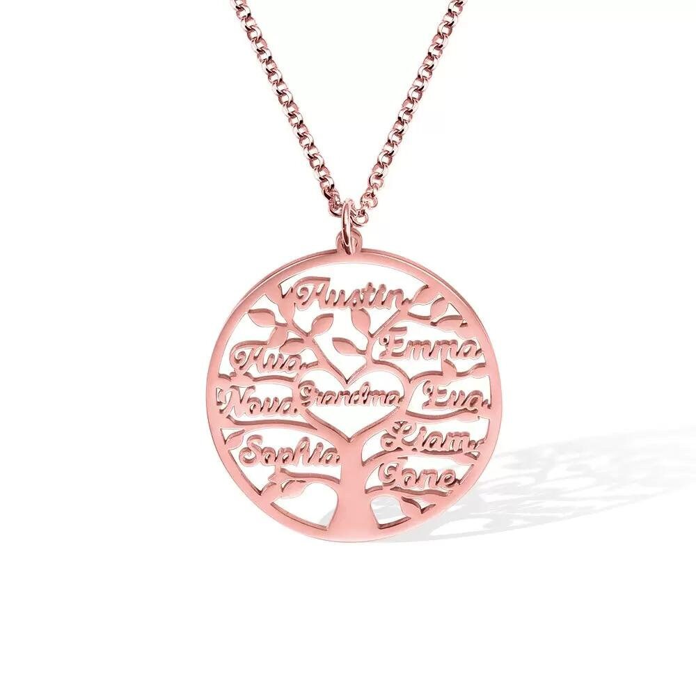 Custom Engraved Names Family Tree Necklace