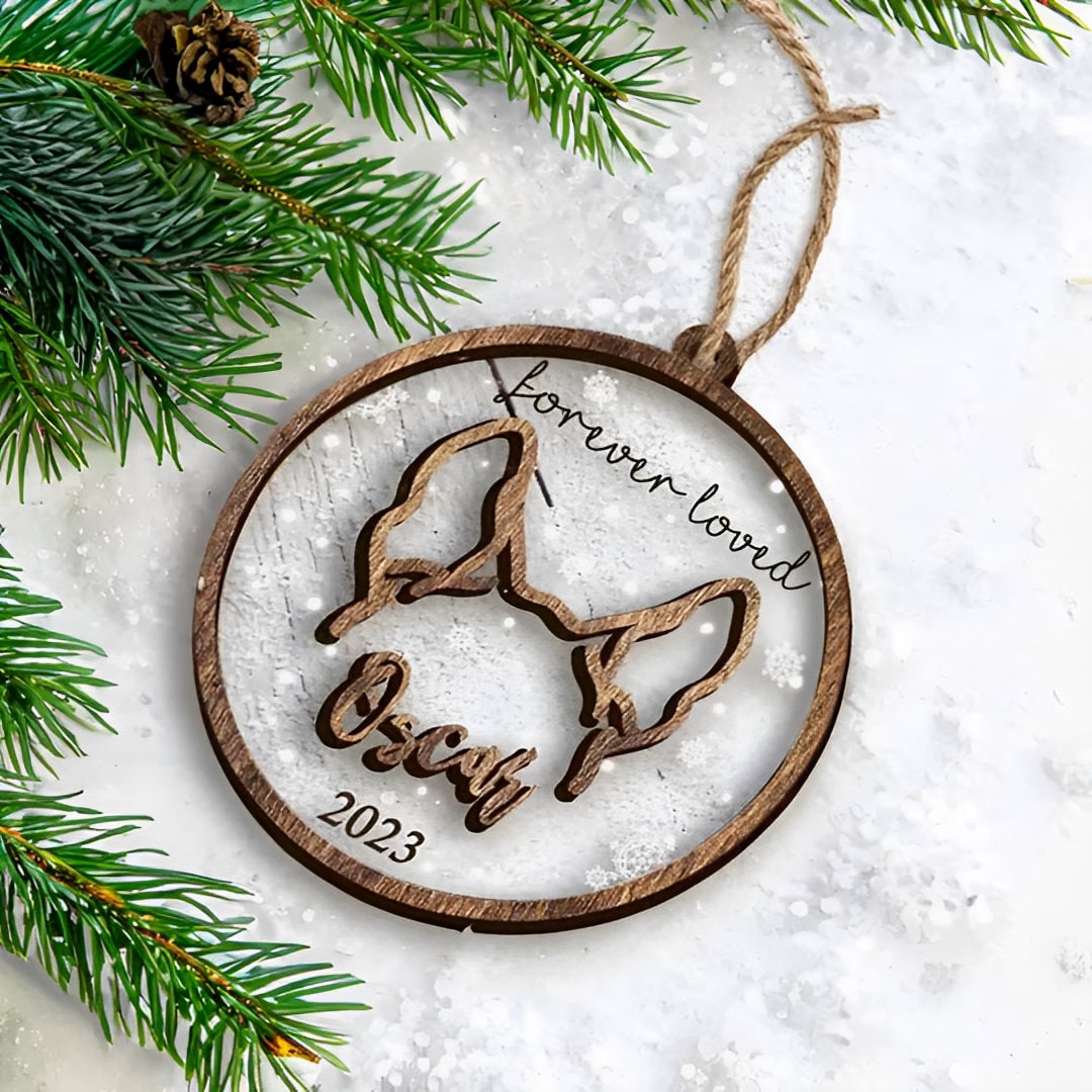 Personalized Dog Ear Ornament