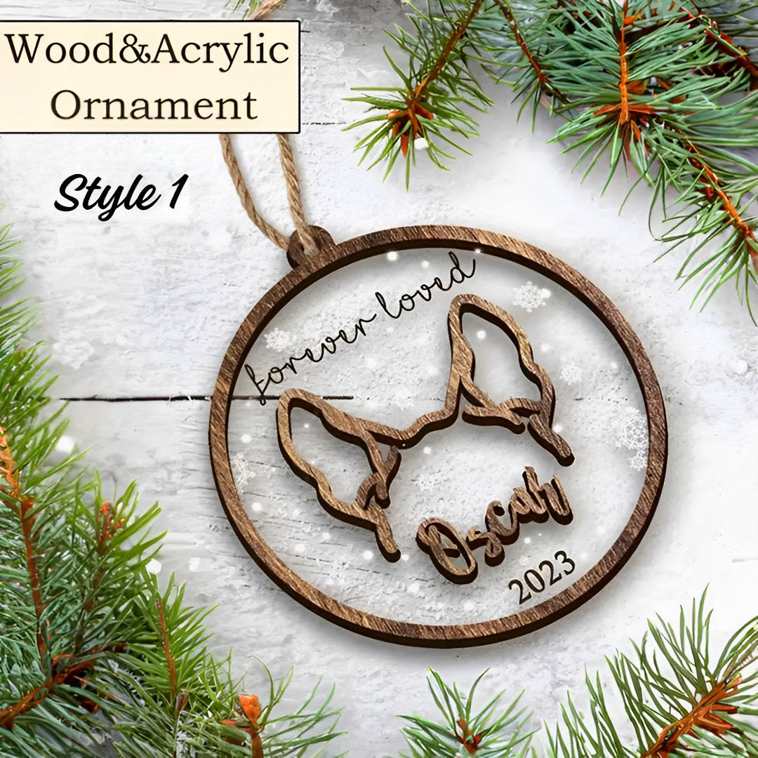 Personalized Dog Ear Ornament