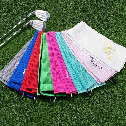Personalized Name Waffle Weave Golf Towel