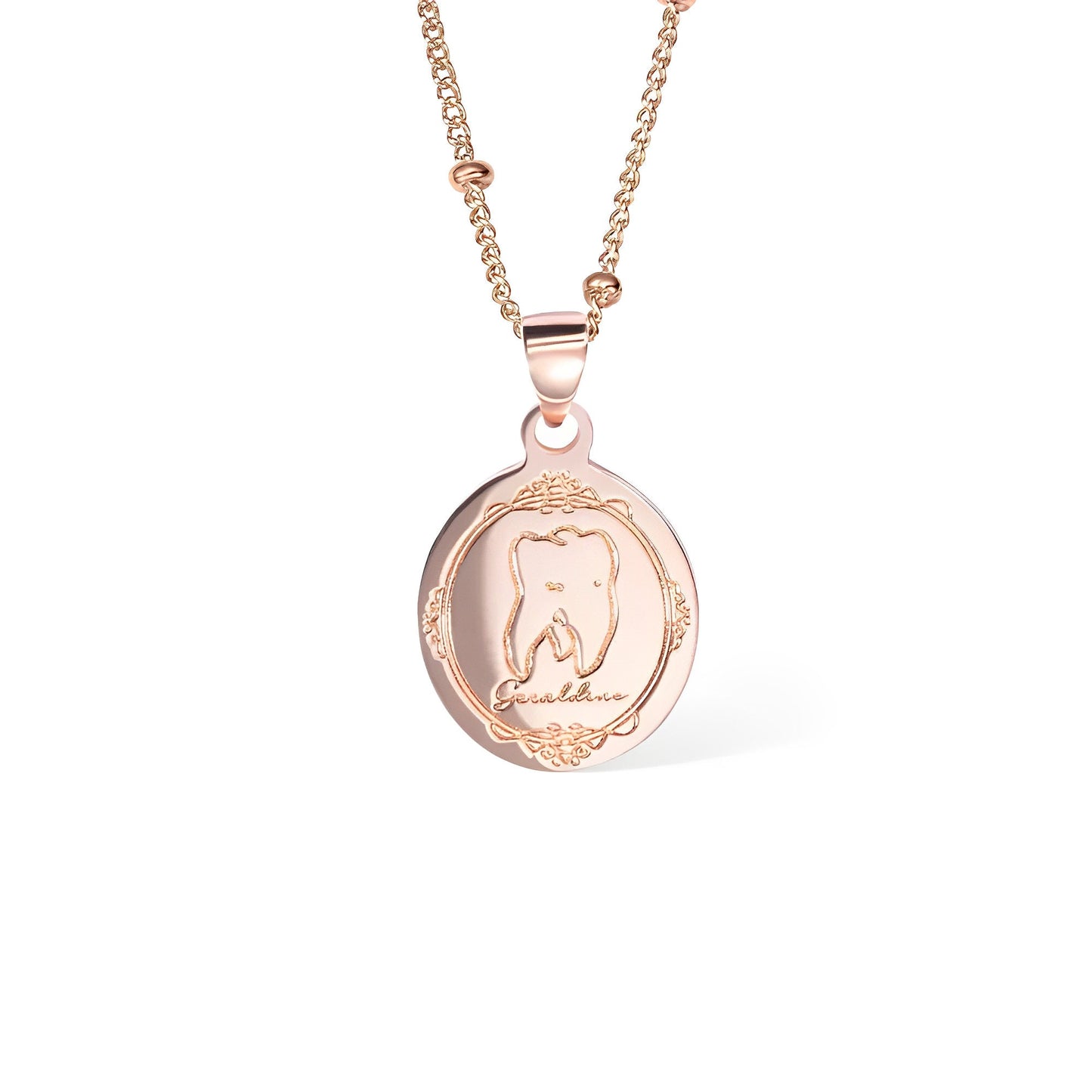 Personalized Tooth Signet Necklace