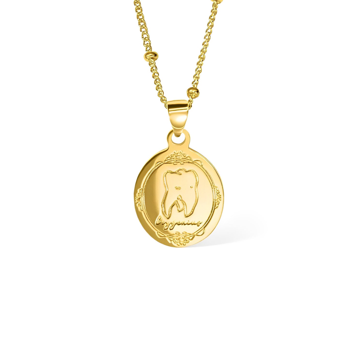 Personalized Tooth Signet Necklace