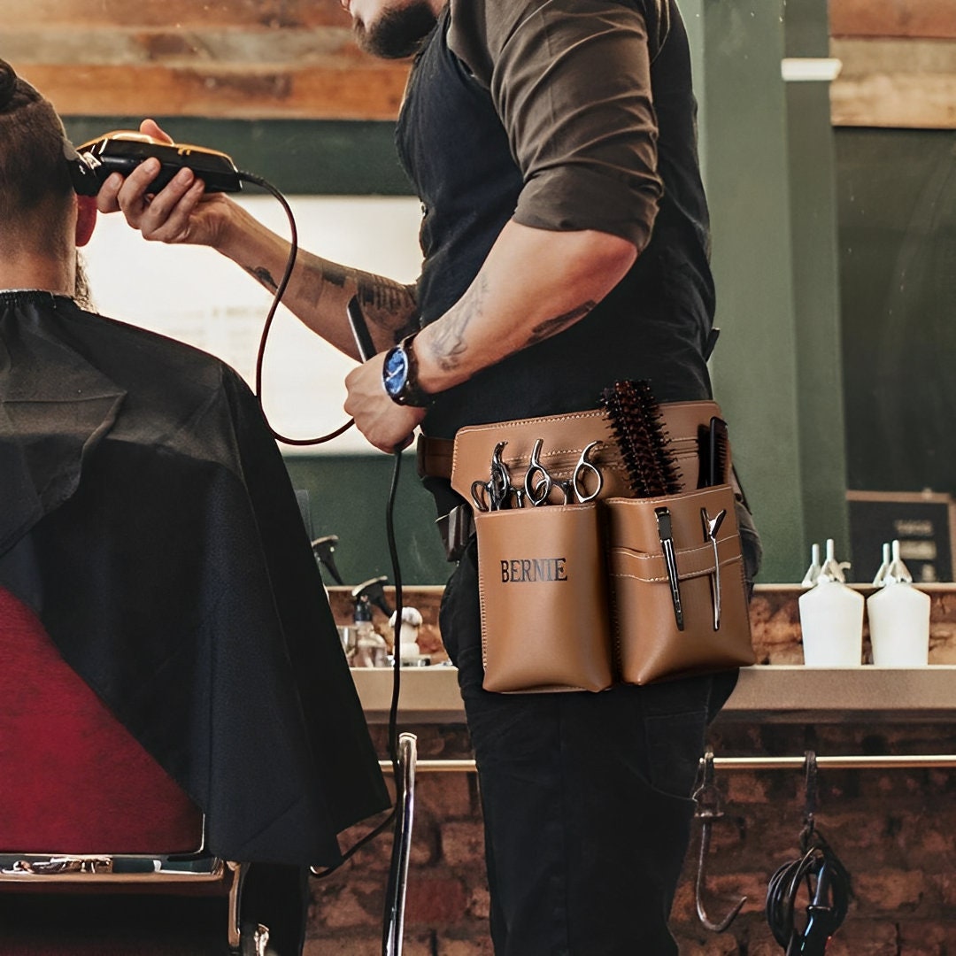 Custom Name Leather Hairdresser Belt Bag