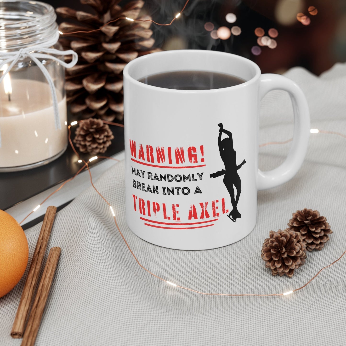 Ice Skating Themed 11oz Ceramic Triple Axel Mug