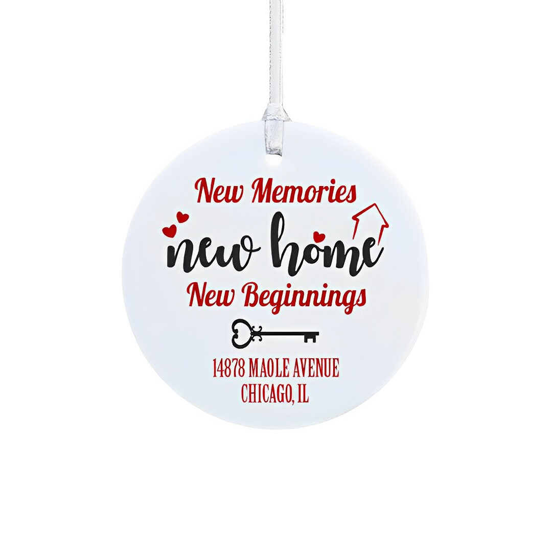 Personalized New Homeowner Ceramic Christmas Tree Ornament