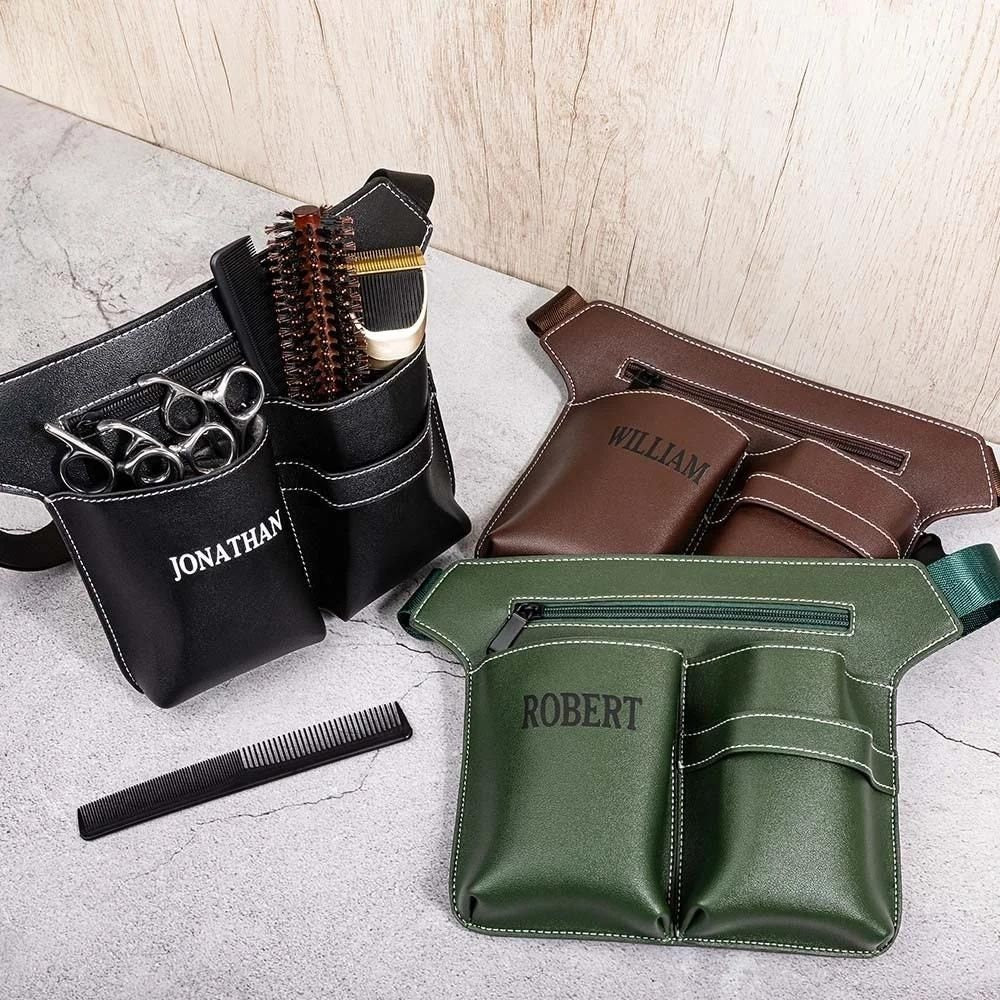 Custom Name Leather Hairdresser Belt Bag