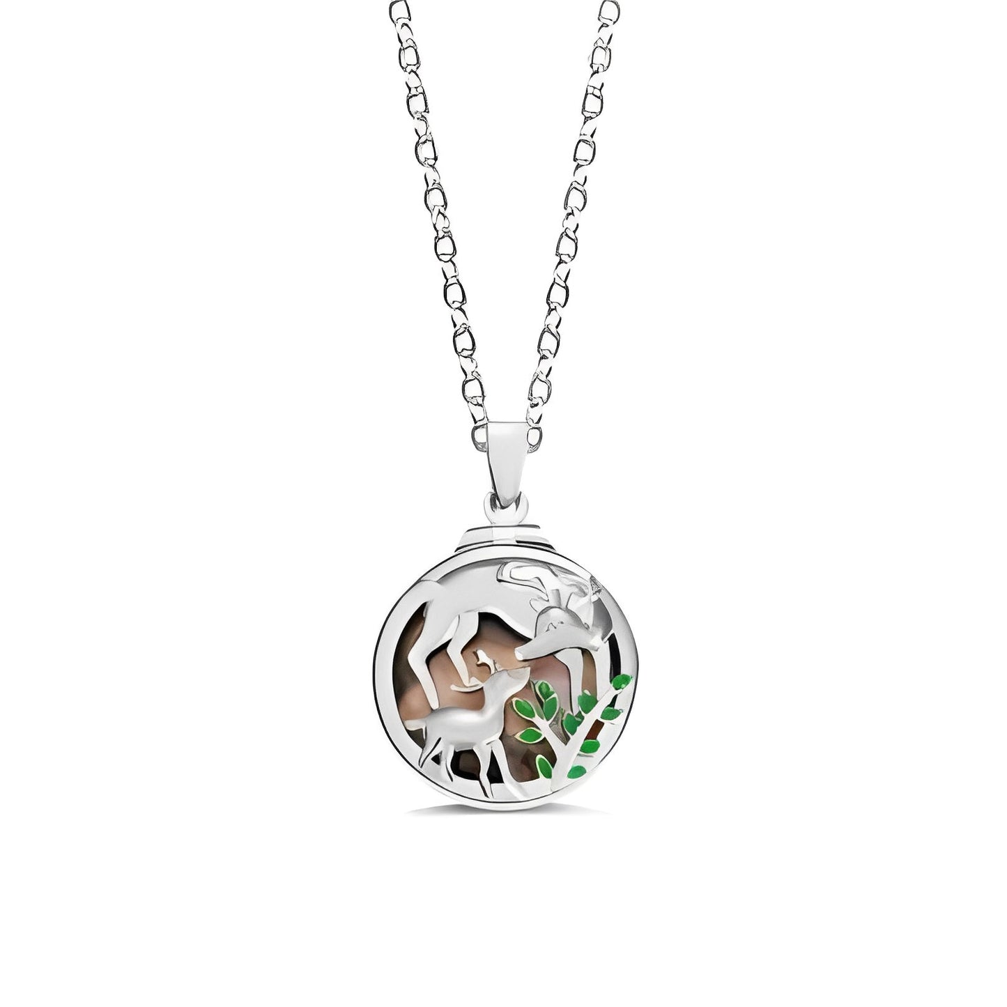 Custom Photo Elk Locket Necklace (Mother & Baby) + Engravings