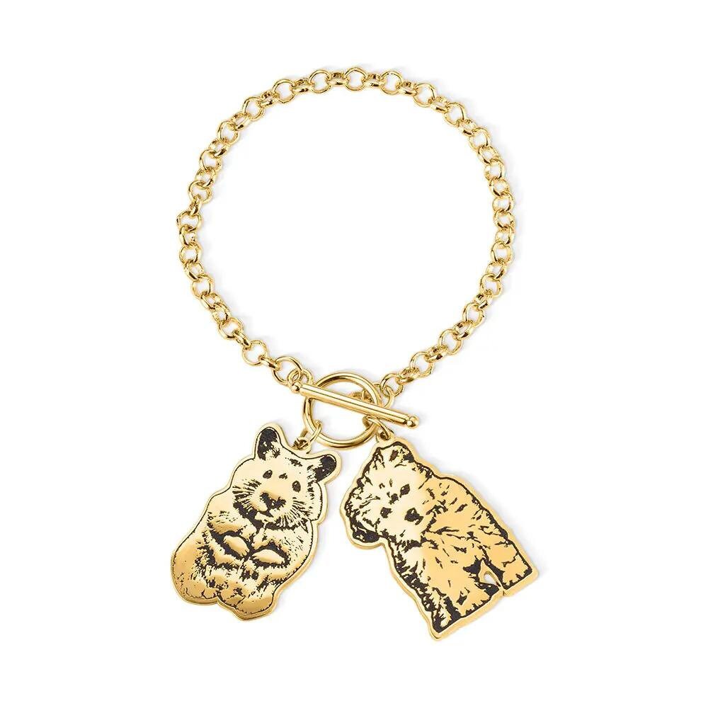 Custom Pet Portrait Bracelet with Custom Engraving