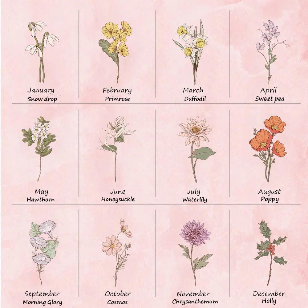 Custom Name + Birth Flower Pocket Hairbrush