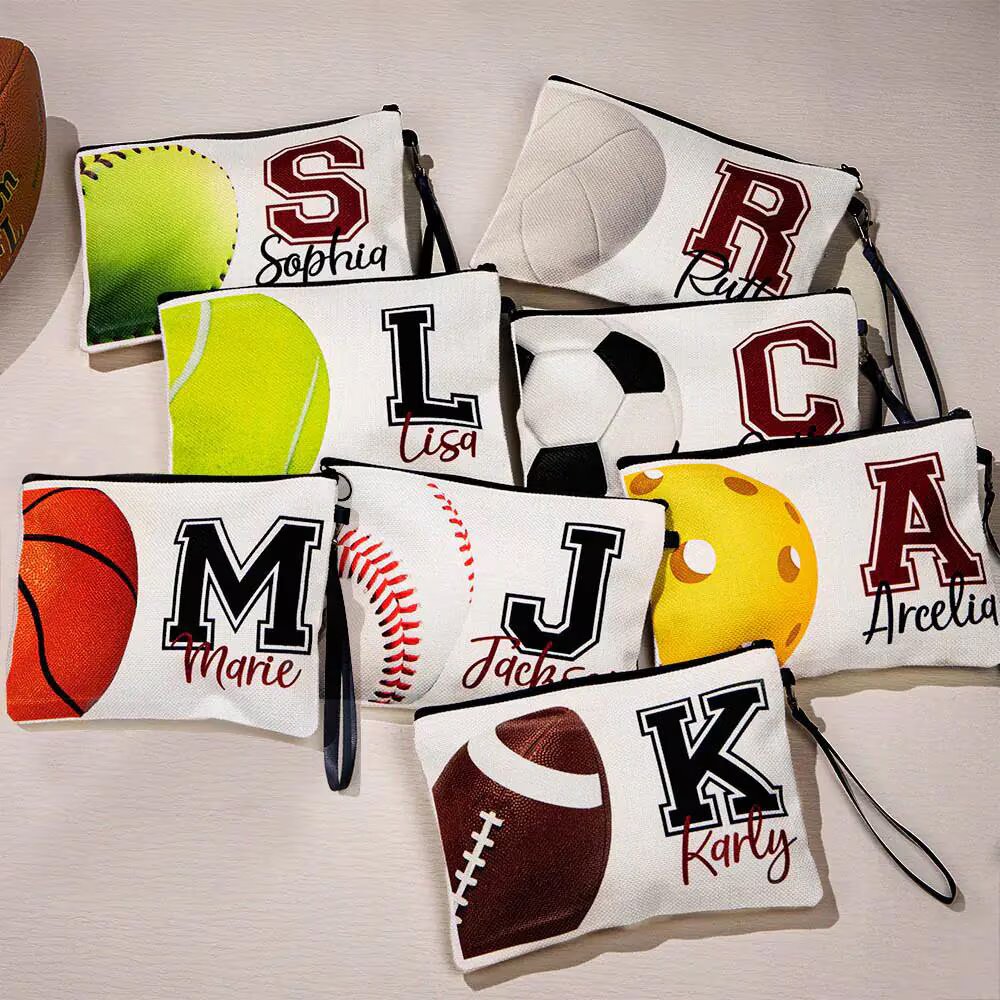 Custom Name Sports Makeup Bag