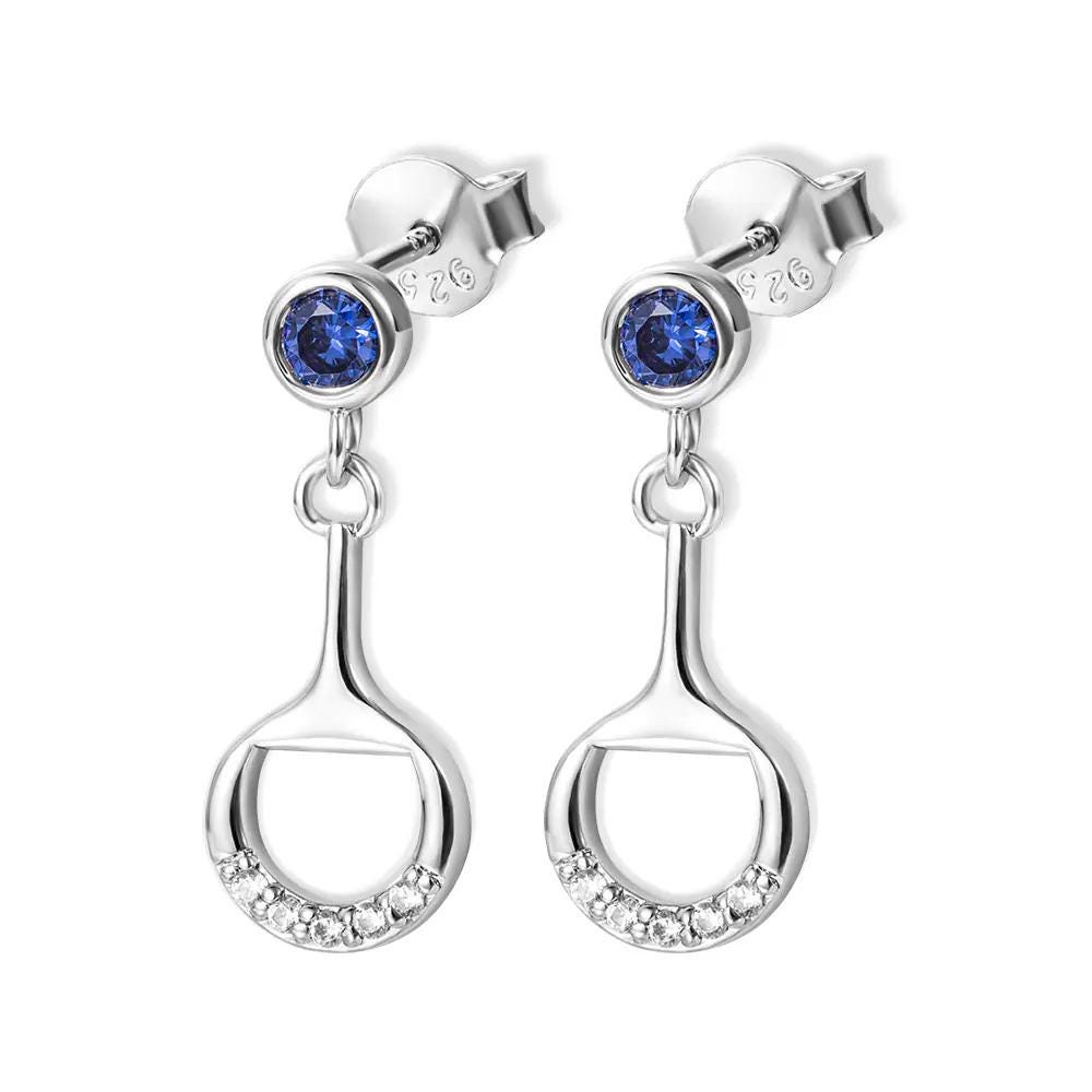 Personalized Birthstone Horse Bit Earrings