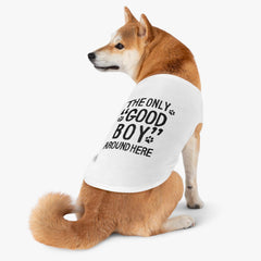 Personalisiertes Hunde-T-Shirt „Der einzig brave Junge hier“