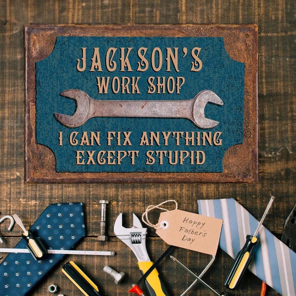 Customized Men's Tinplate Workshop Sign
