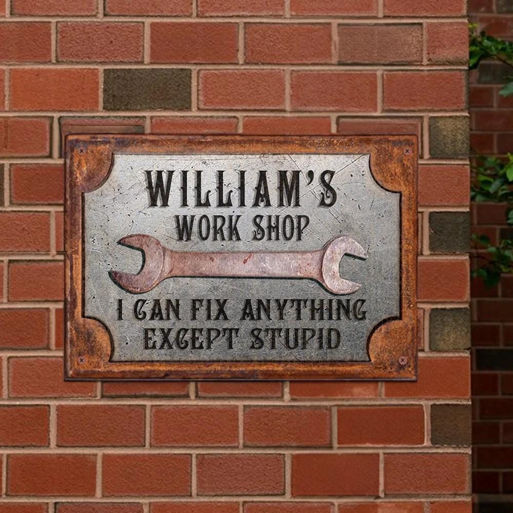 Customized Men's Tinplate Workshop Sign