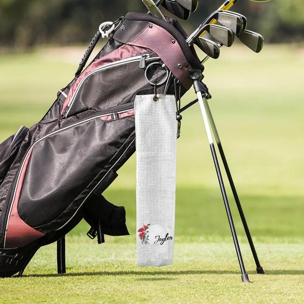 Personalized Birth Flower & Name Golf Towel