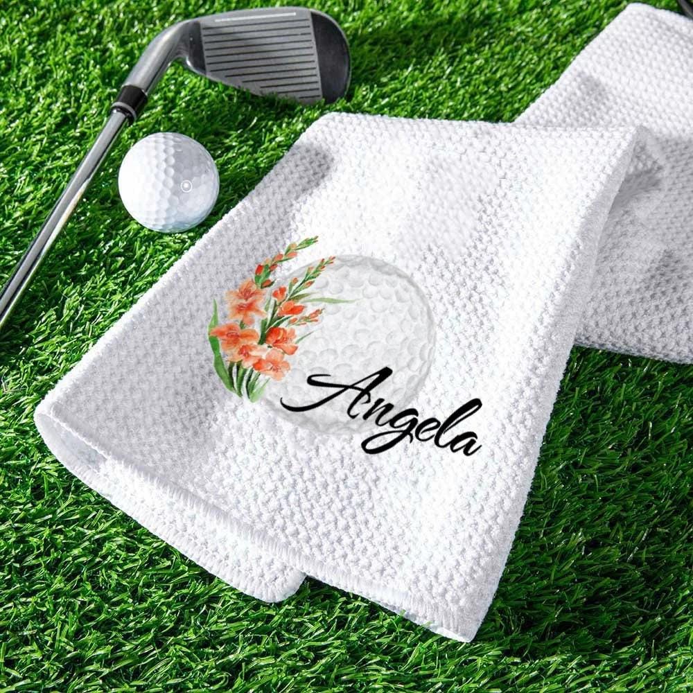 Personalized Birth Flower & Name Golf Towel