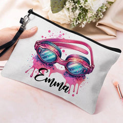 Personalisierte Kosmetiktasche aus Leinen für Schwimmbad und mehr