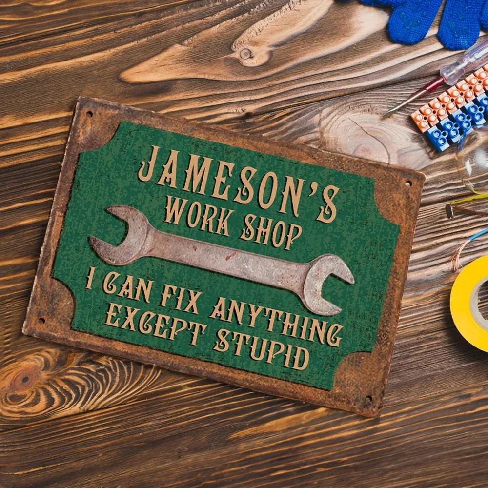 Customized Men's Tinplate Workshop Sign