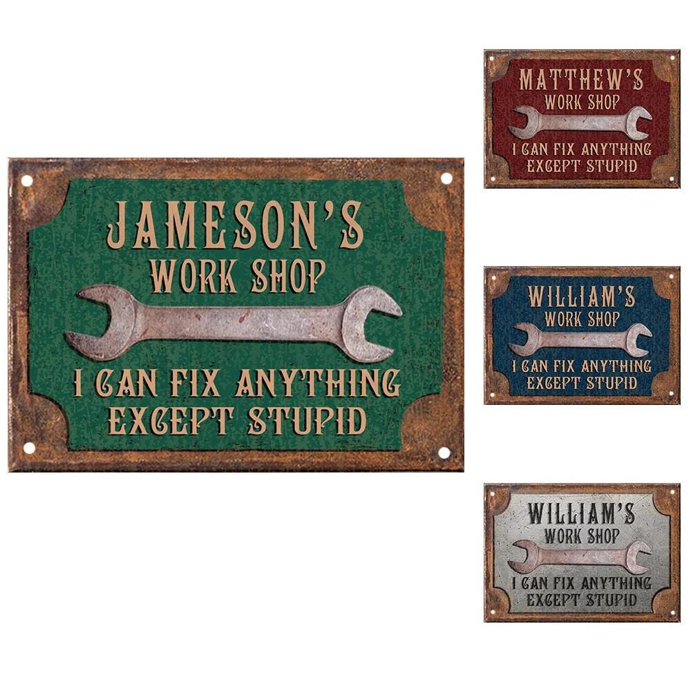 Customized Men's Tinplate Workshop Sign