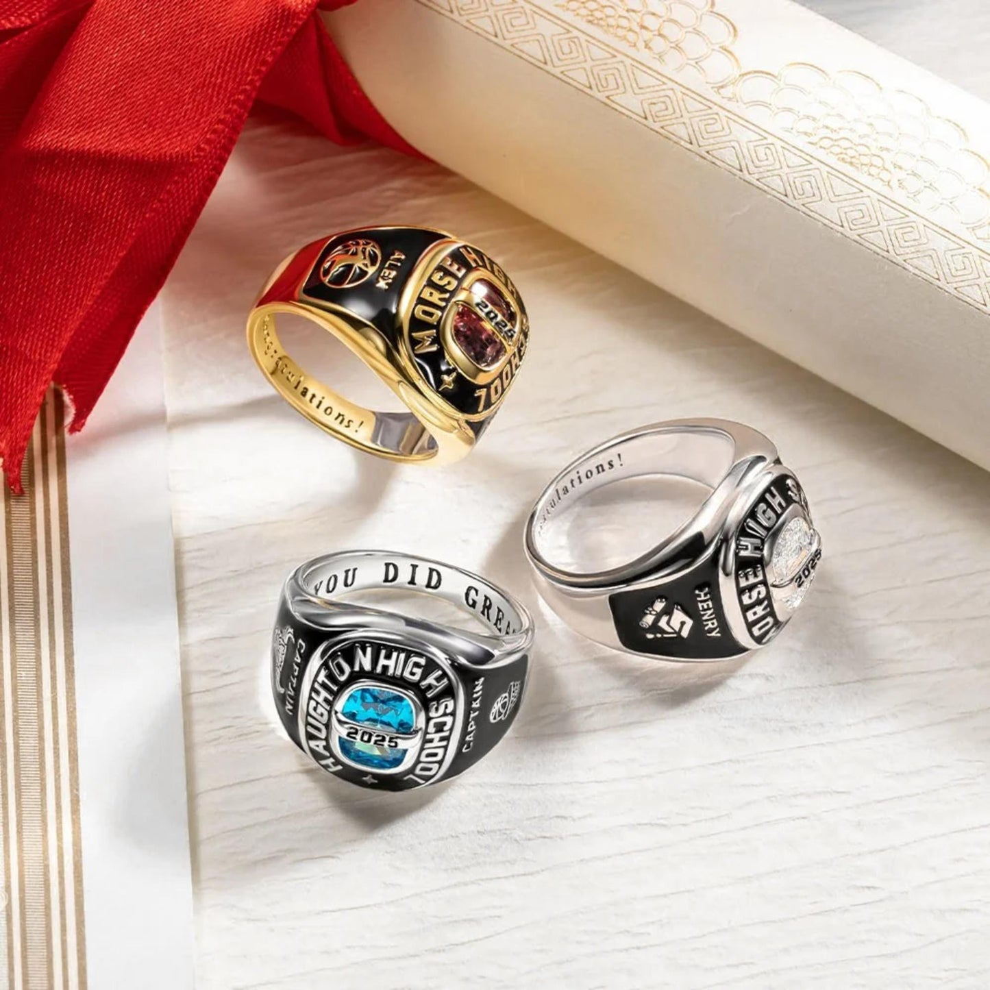 Custom Birthstone Class Ring for Men
